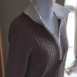 Chocolate/wh pullover top